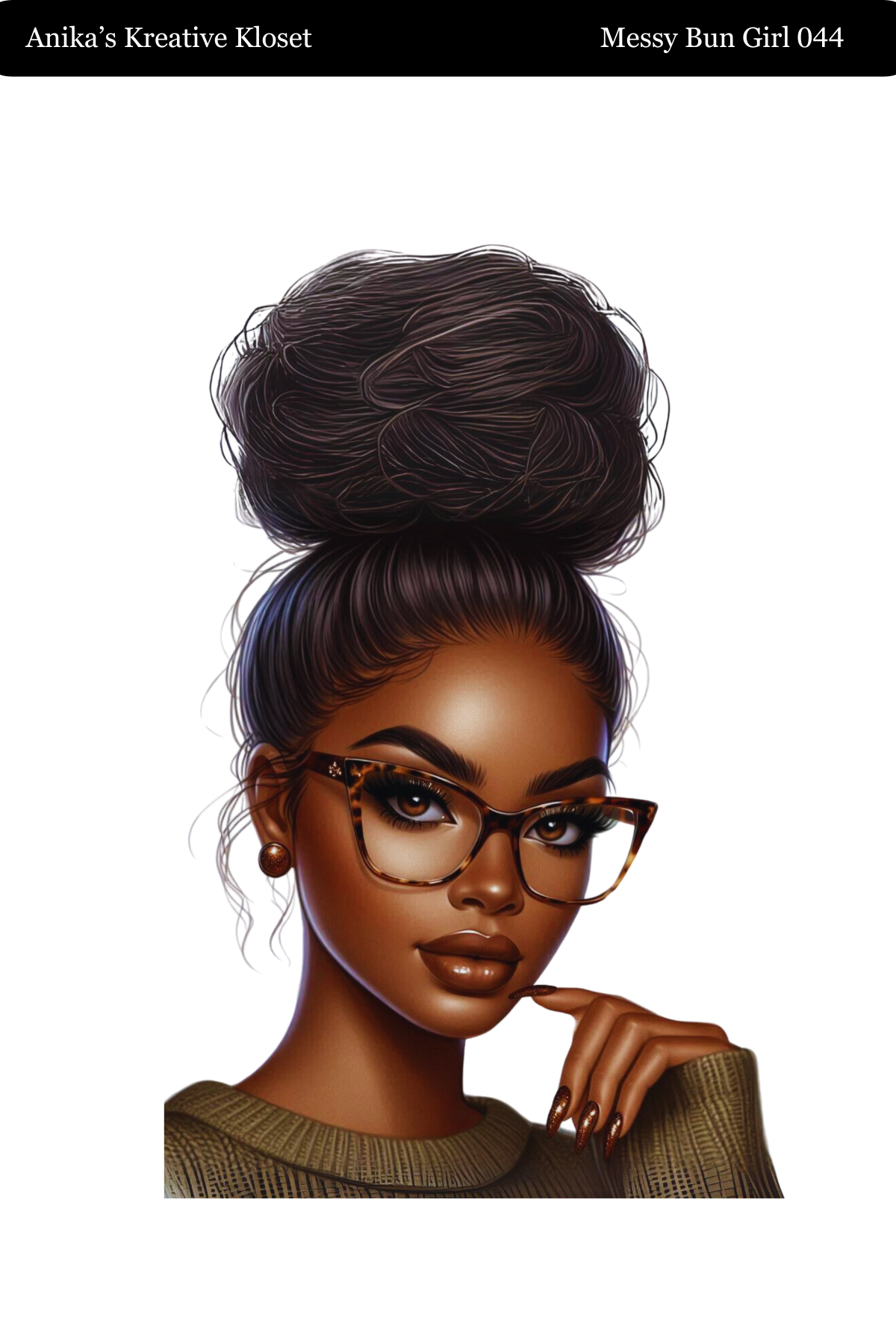 Messy Bun Girl 033-057 PET MATERIAL