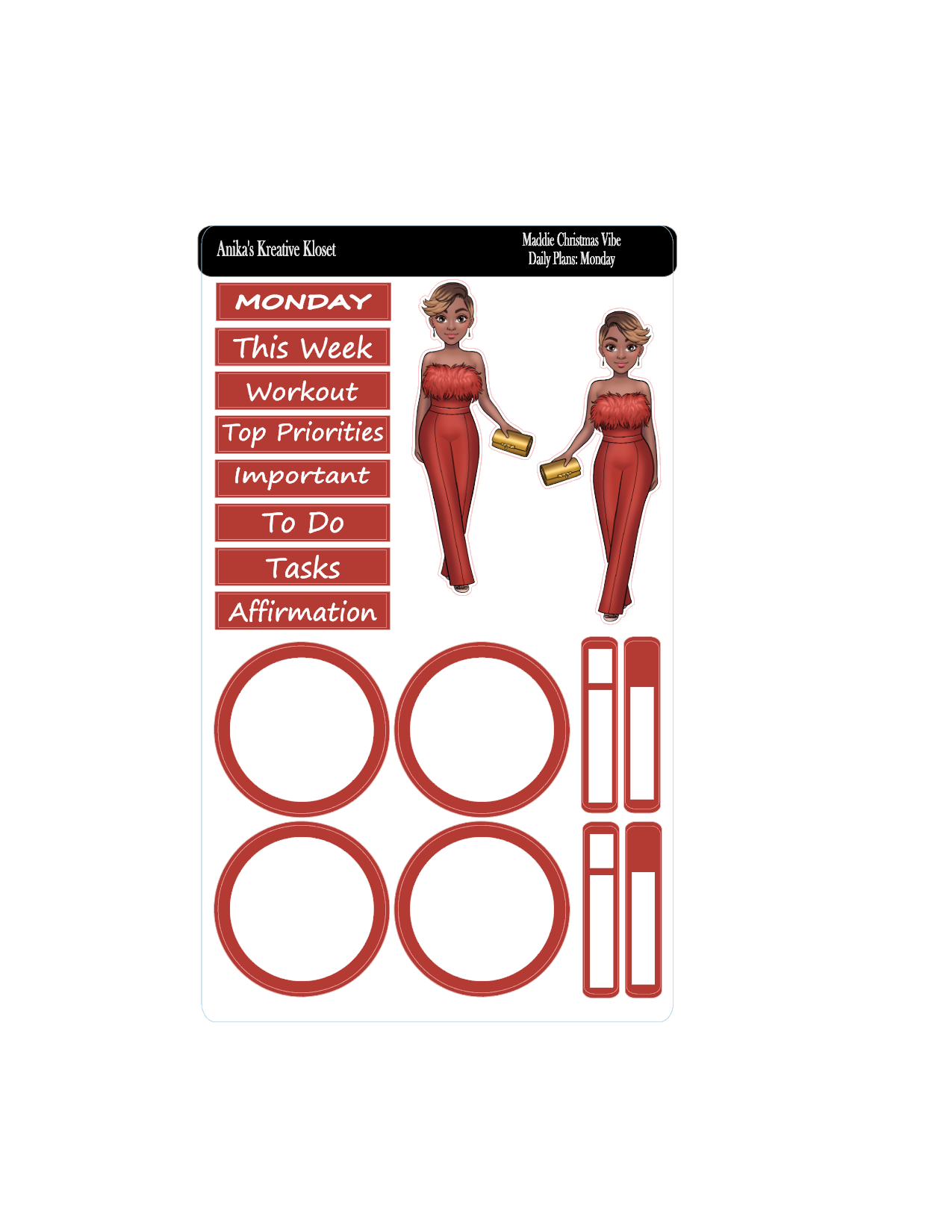 Maddie Christmas Vibe Daily Plans Sticker Kit