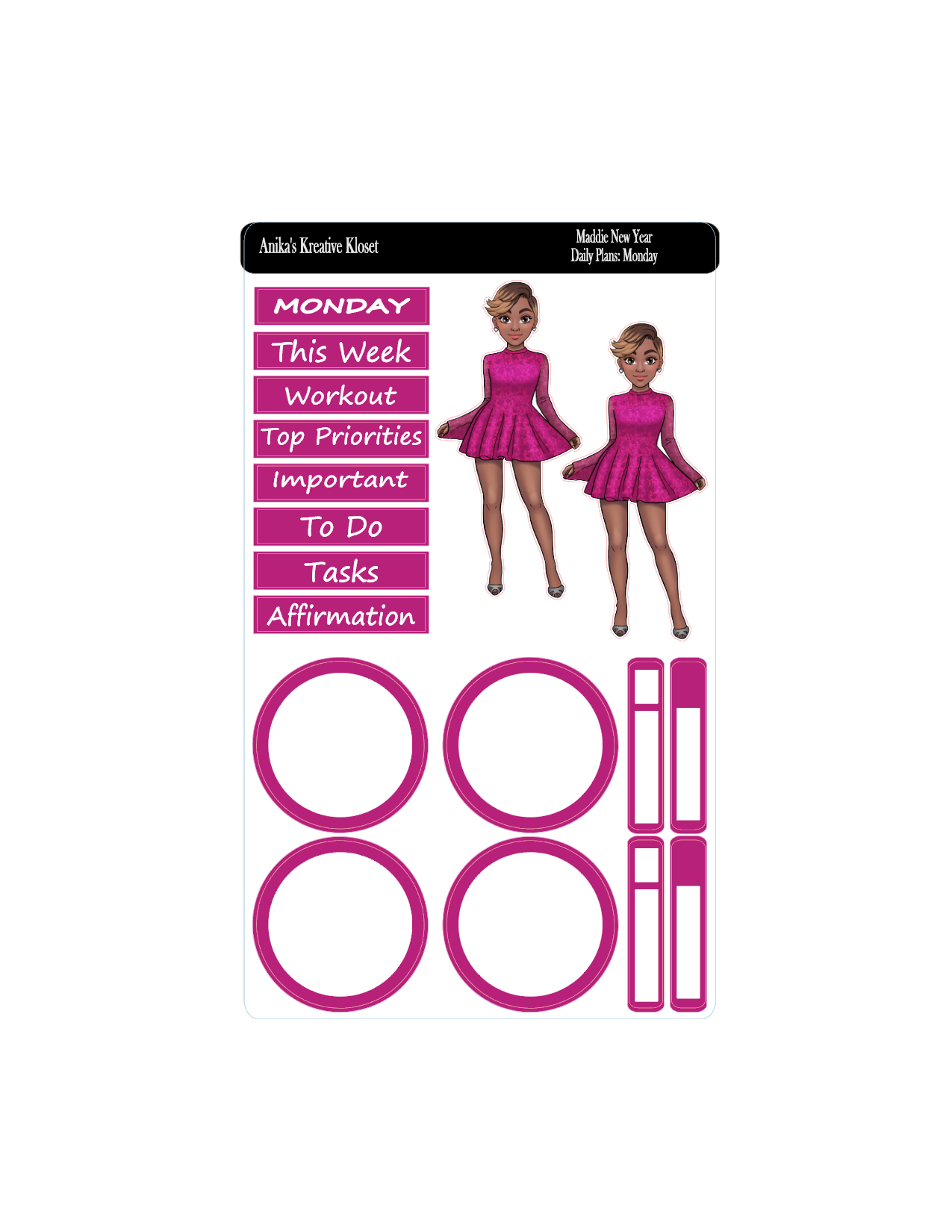 Maddie New Year Daily Plans Sticker Kit
