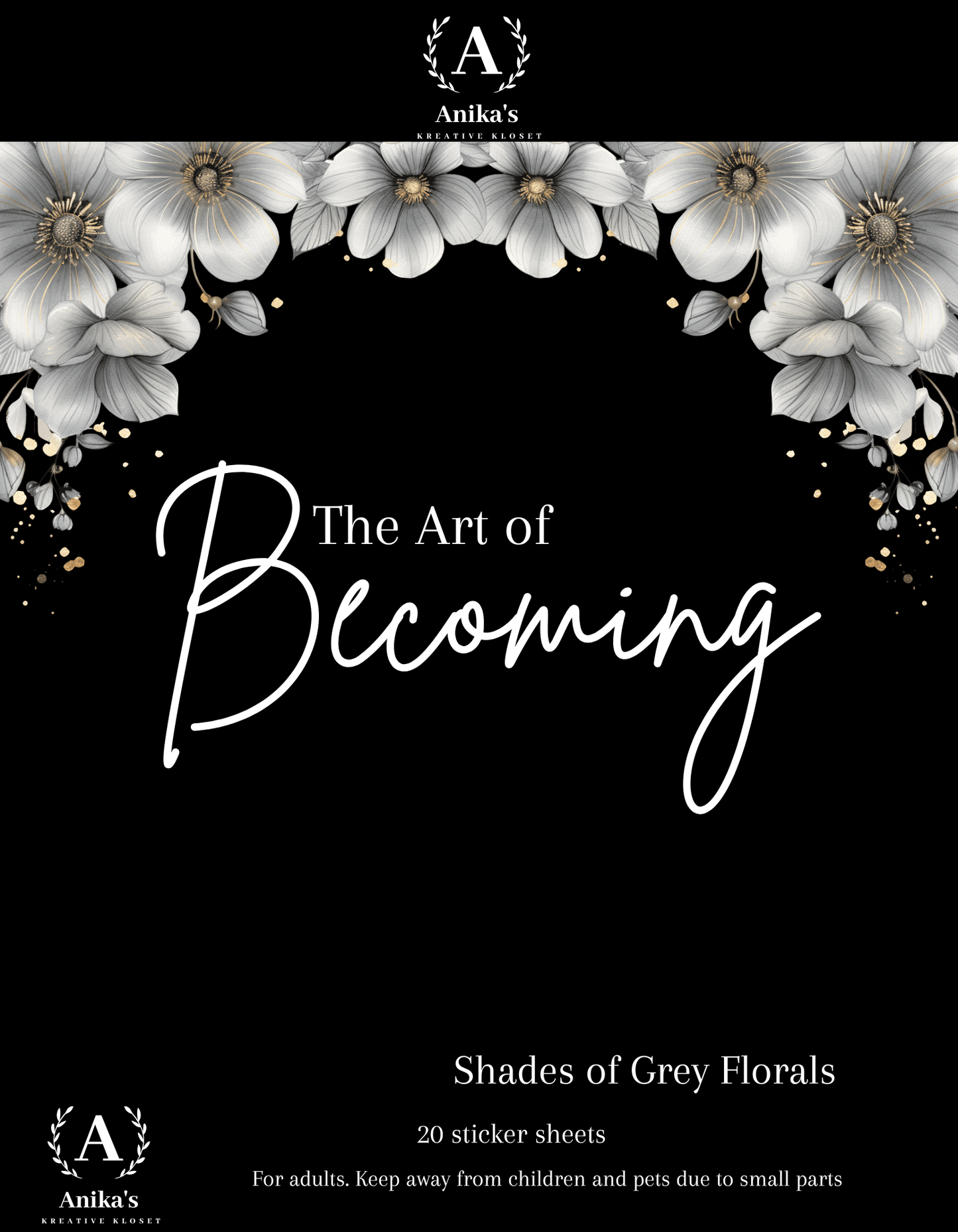 Shades of Grey Florals Sticker Book