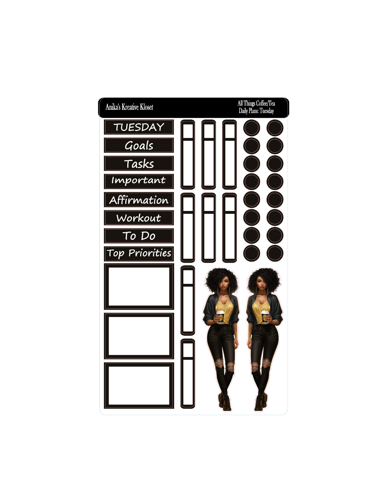 All Things Coffee/Tea Daily Plans Sticker Kit
