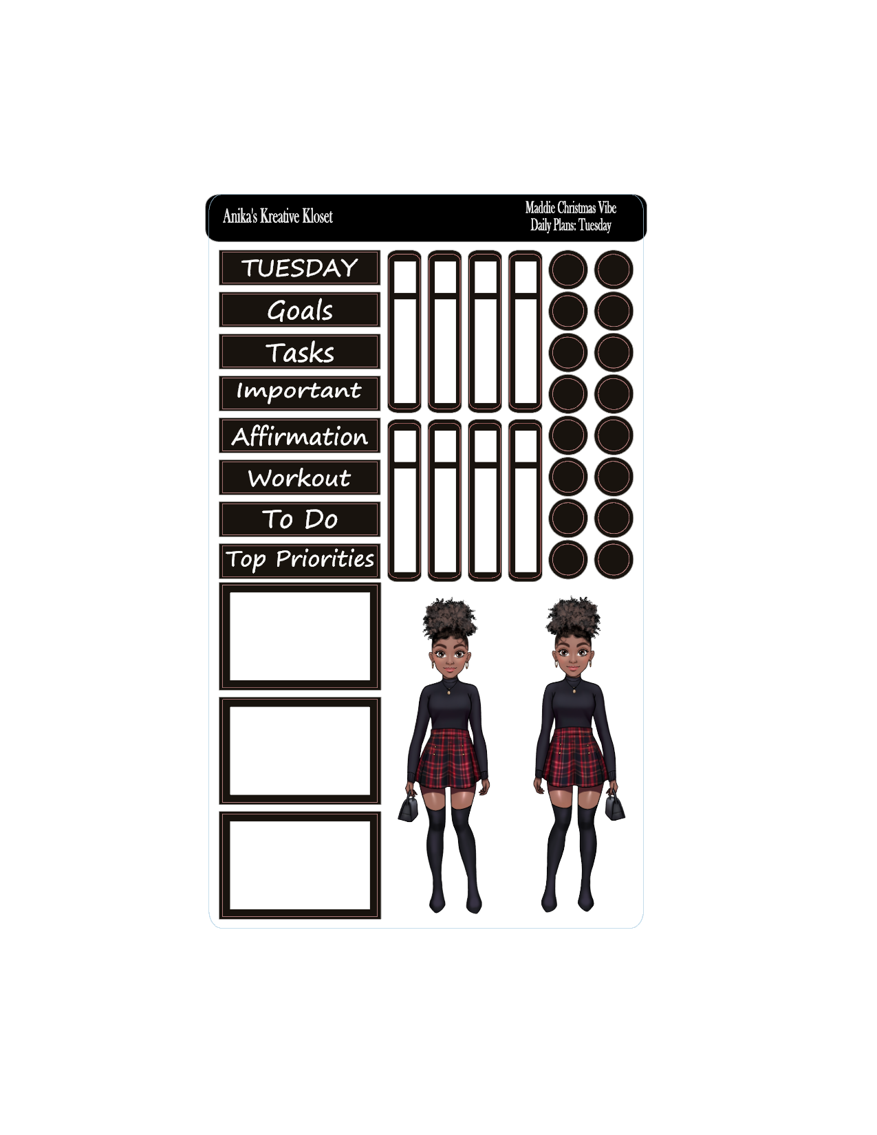 Maddie Christmas Vibe Daily Plans Sticker Kit