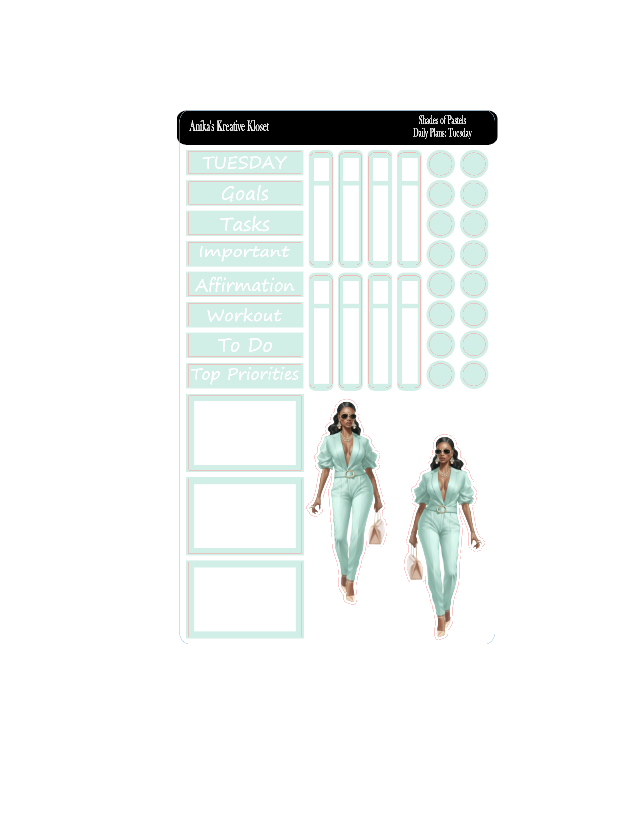 Shades of Pastel Daily Plan Sticker Kit