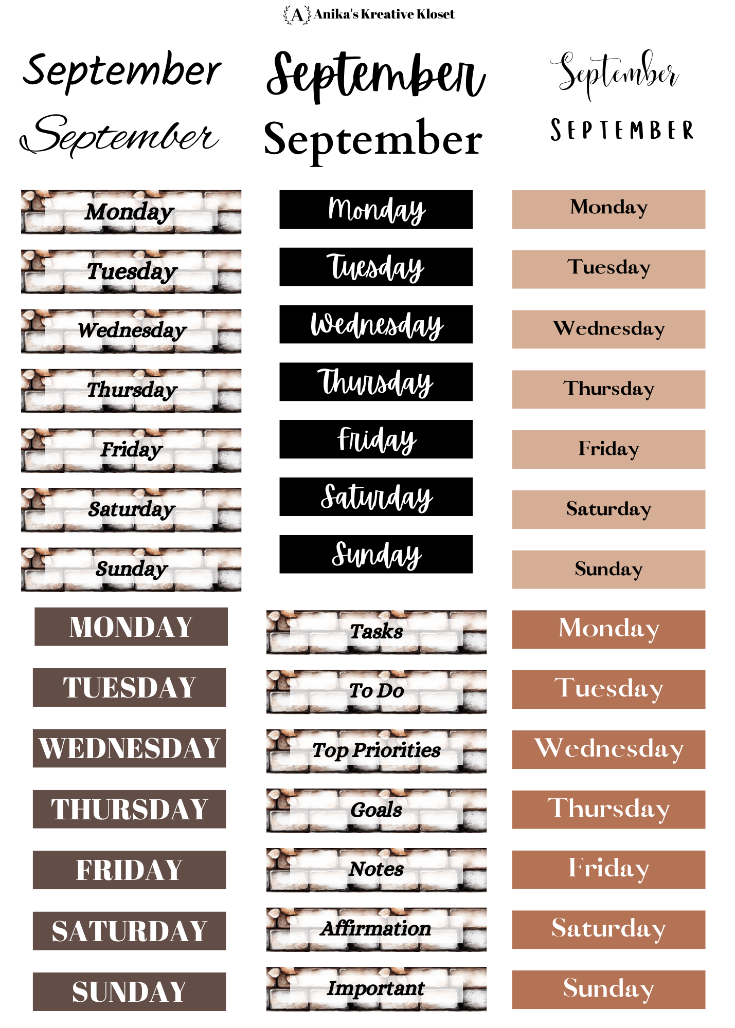 September Monthly Kit