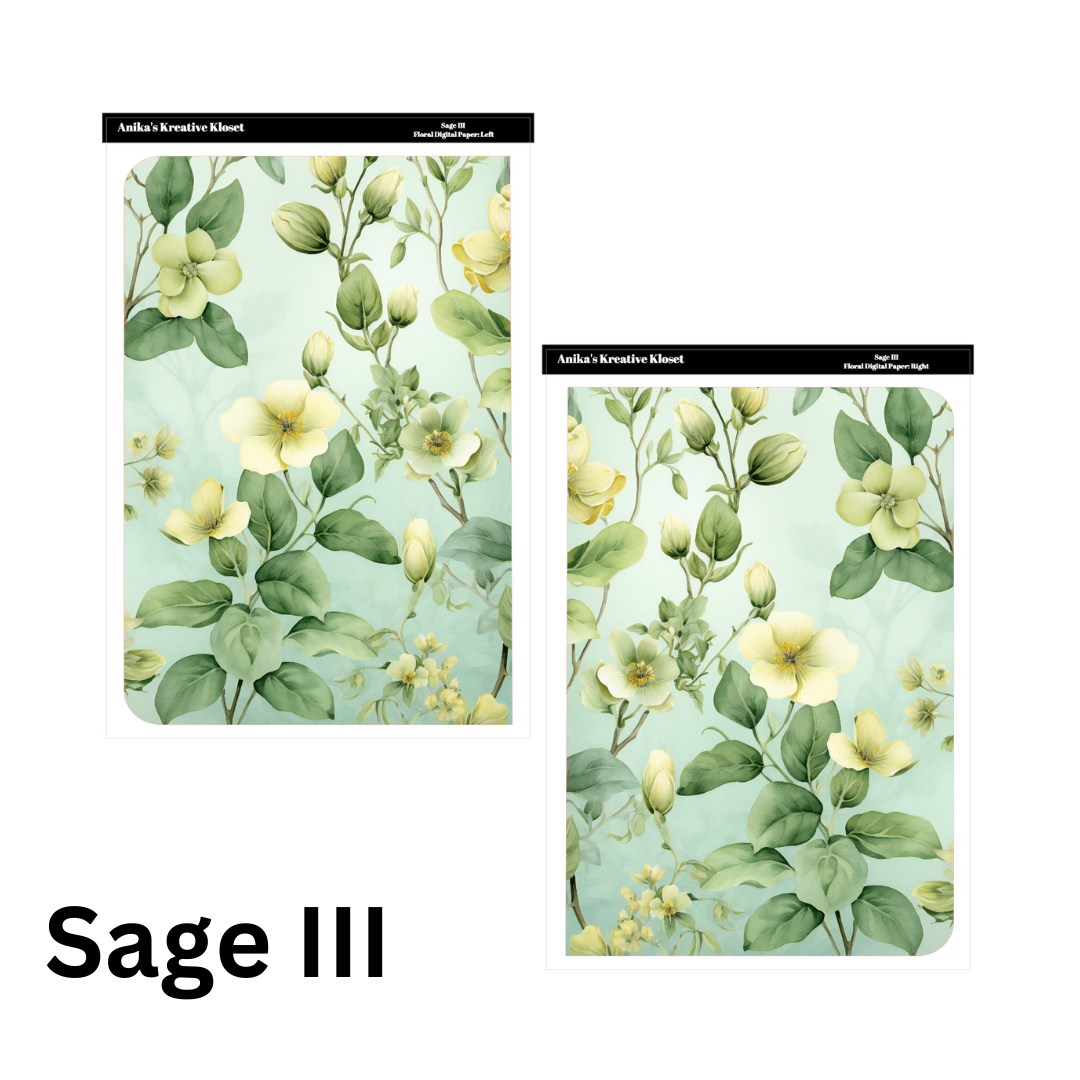 Sage Sticker Paper Bundle A5 size