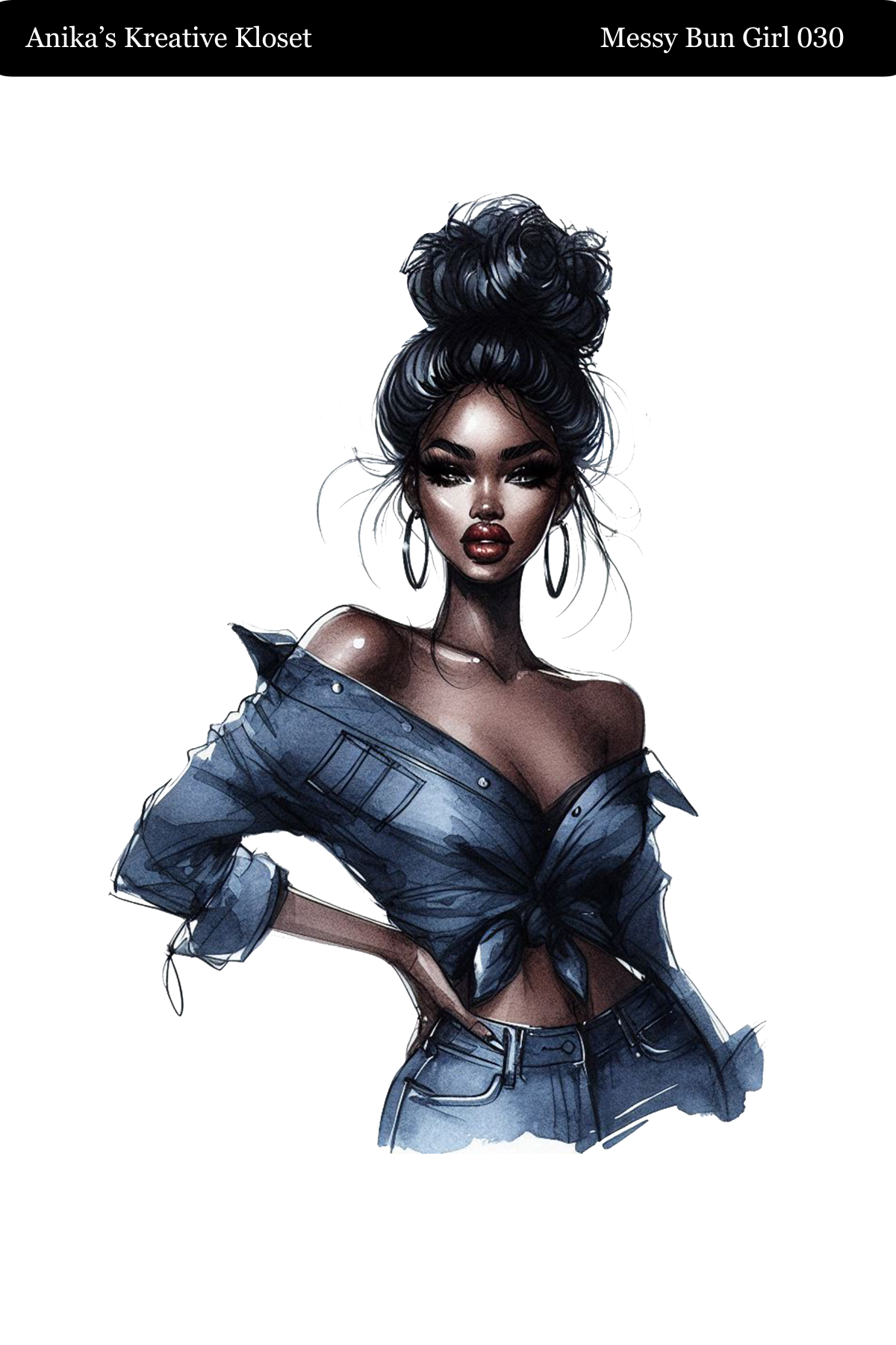 Messy Bun Girl