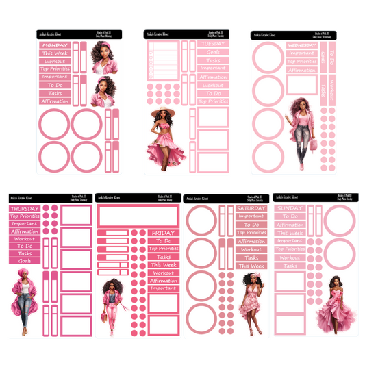Daily Plan Sticker Kit: Shades of Pink III