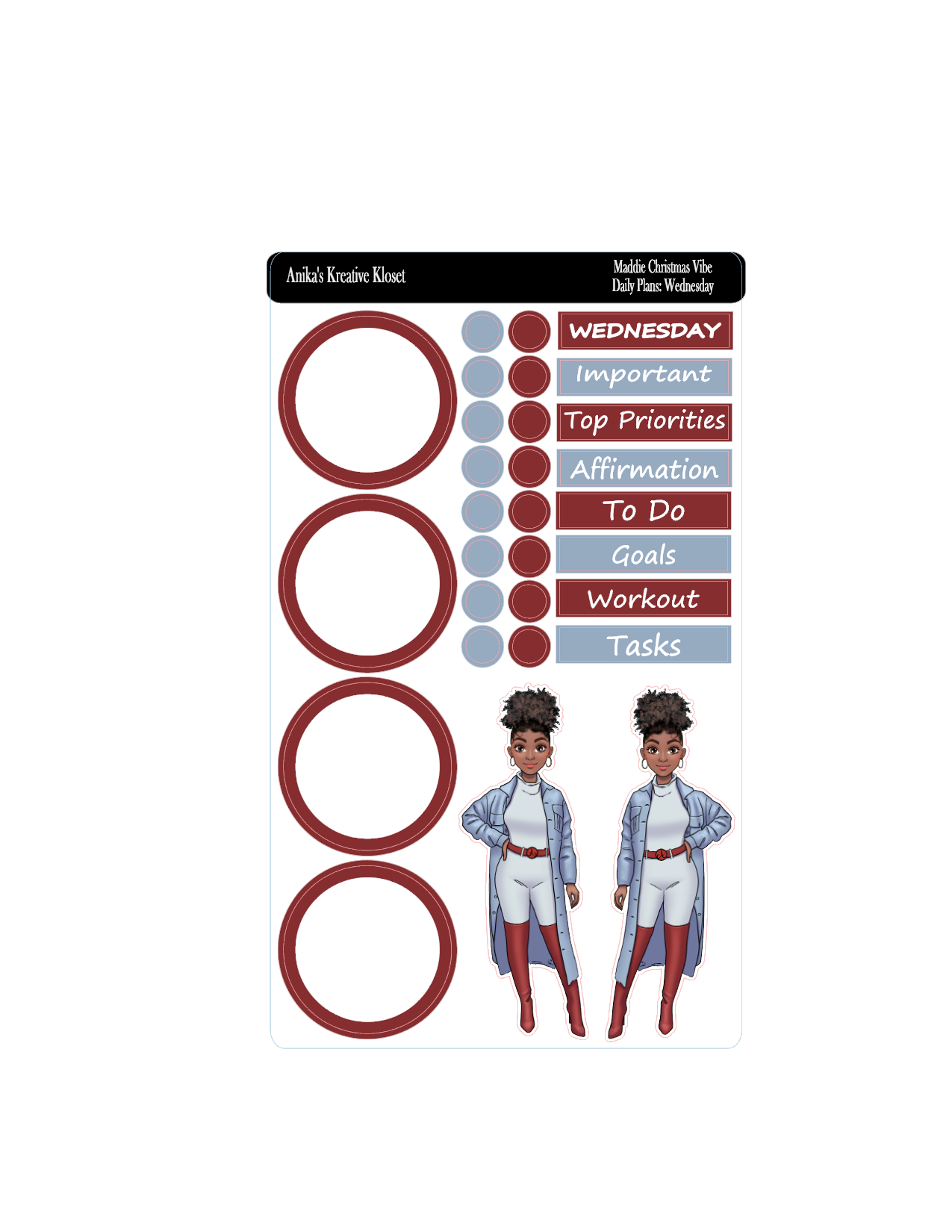 Maddie Christmas Vibe Daily Plans Sticker Kit