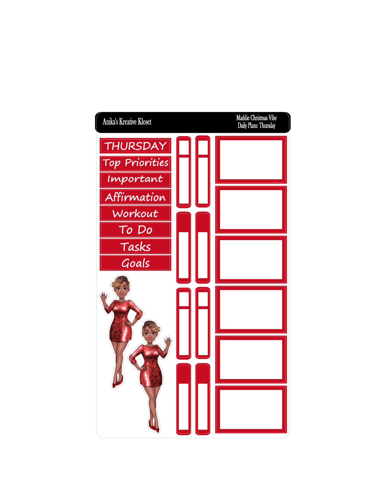 Maddie Christmas Vibe Daily Plans Sticker Kit