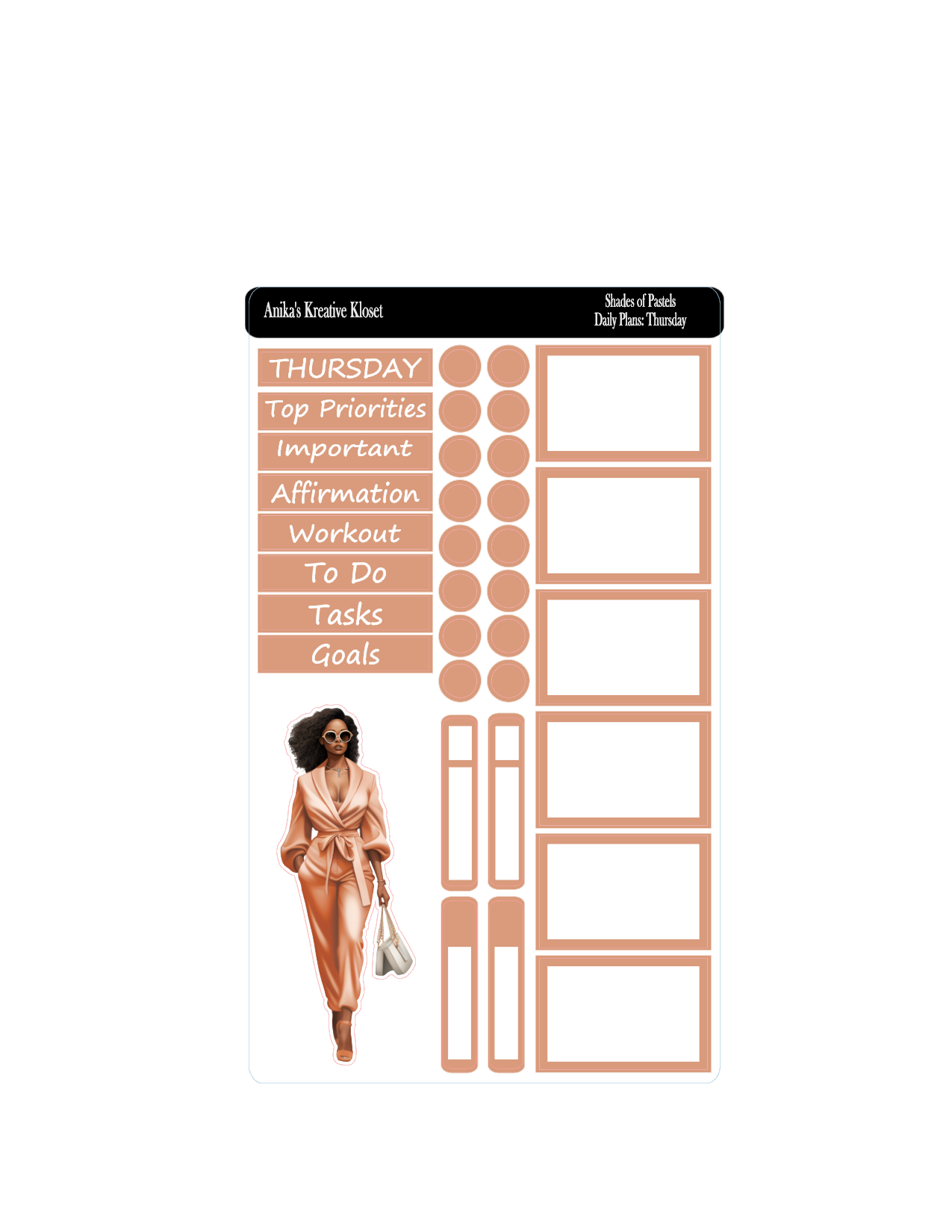 Shades of Pastel Daily Plan Sticker Kit