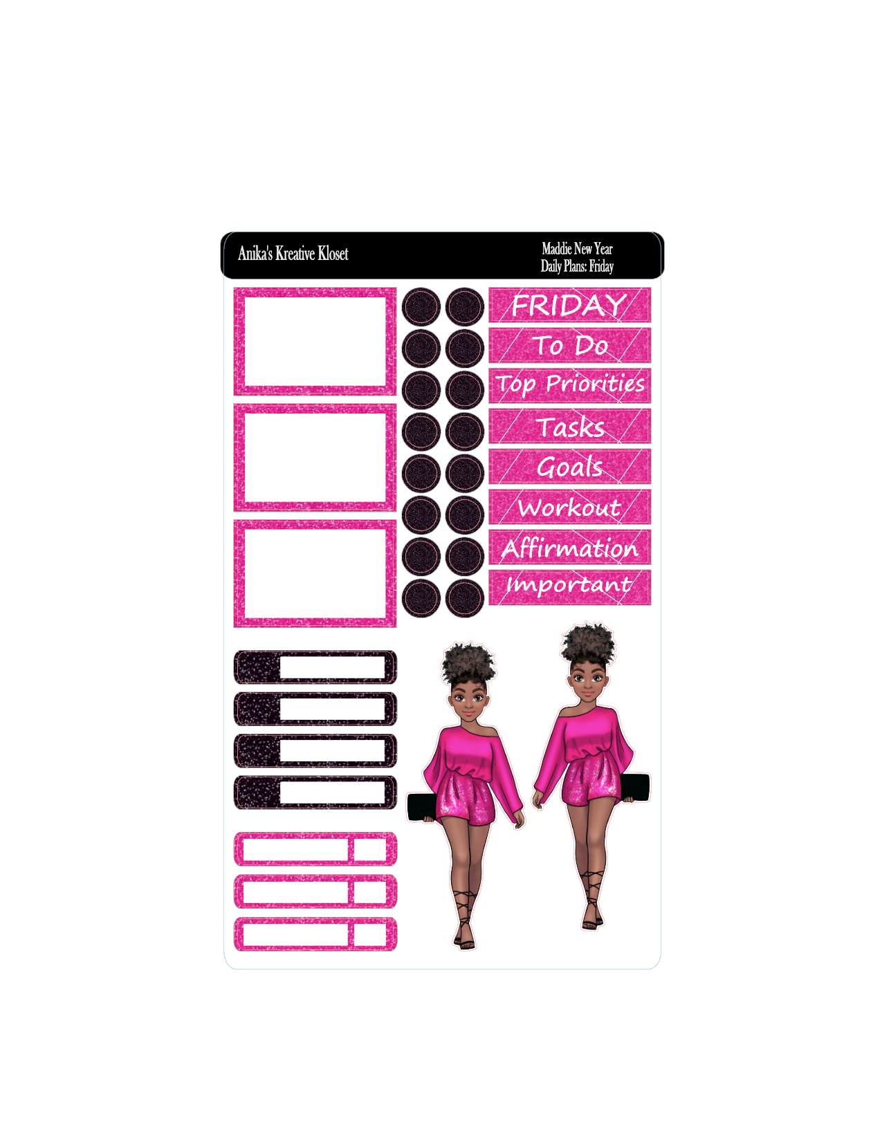 Maddie New Year Daily Plans Sticker Kit