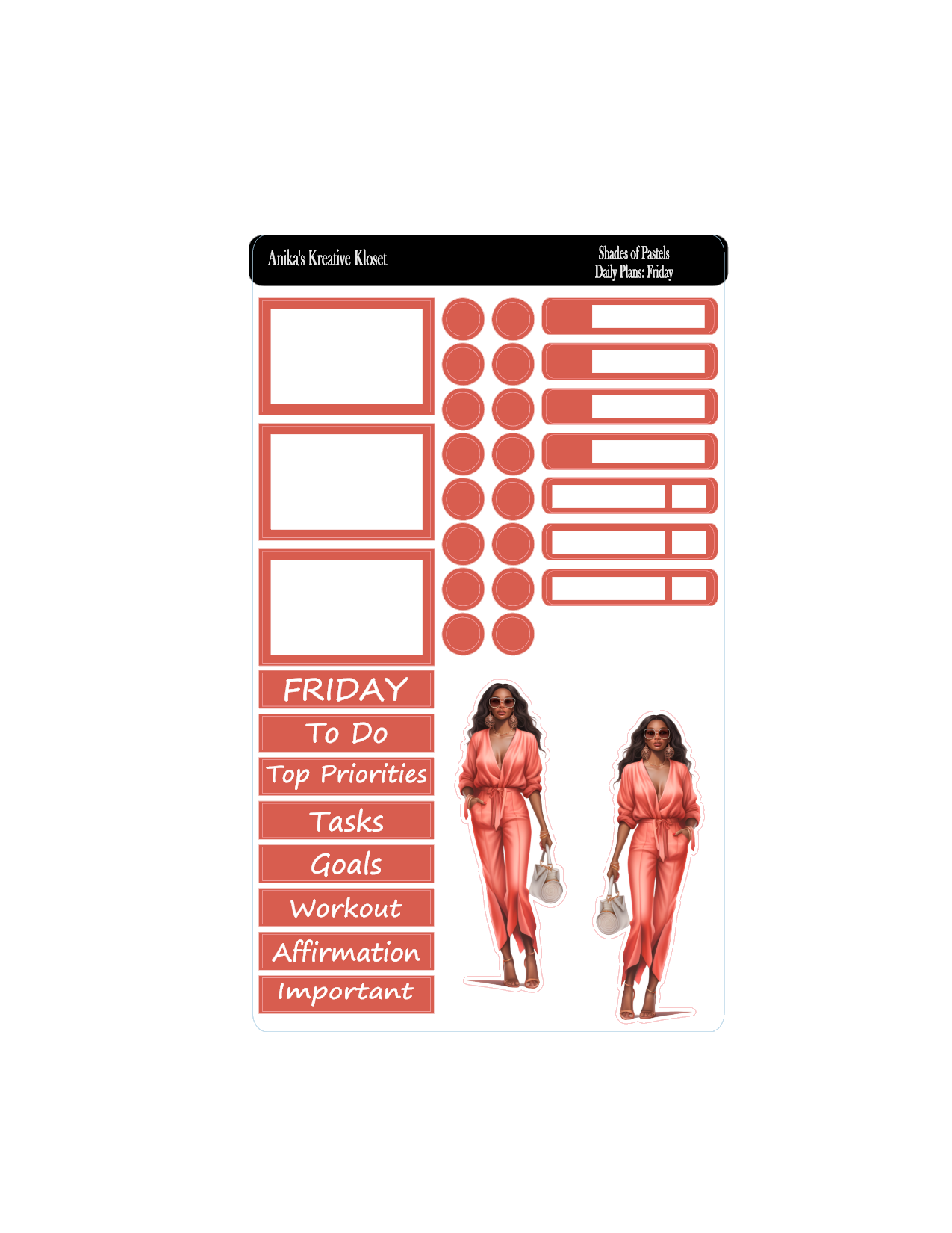 Shades of Pastel Daily Plan Sticker Kit