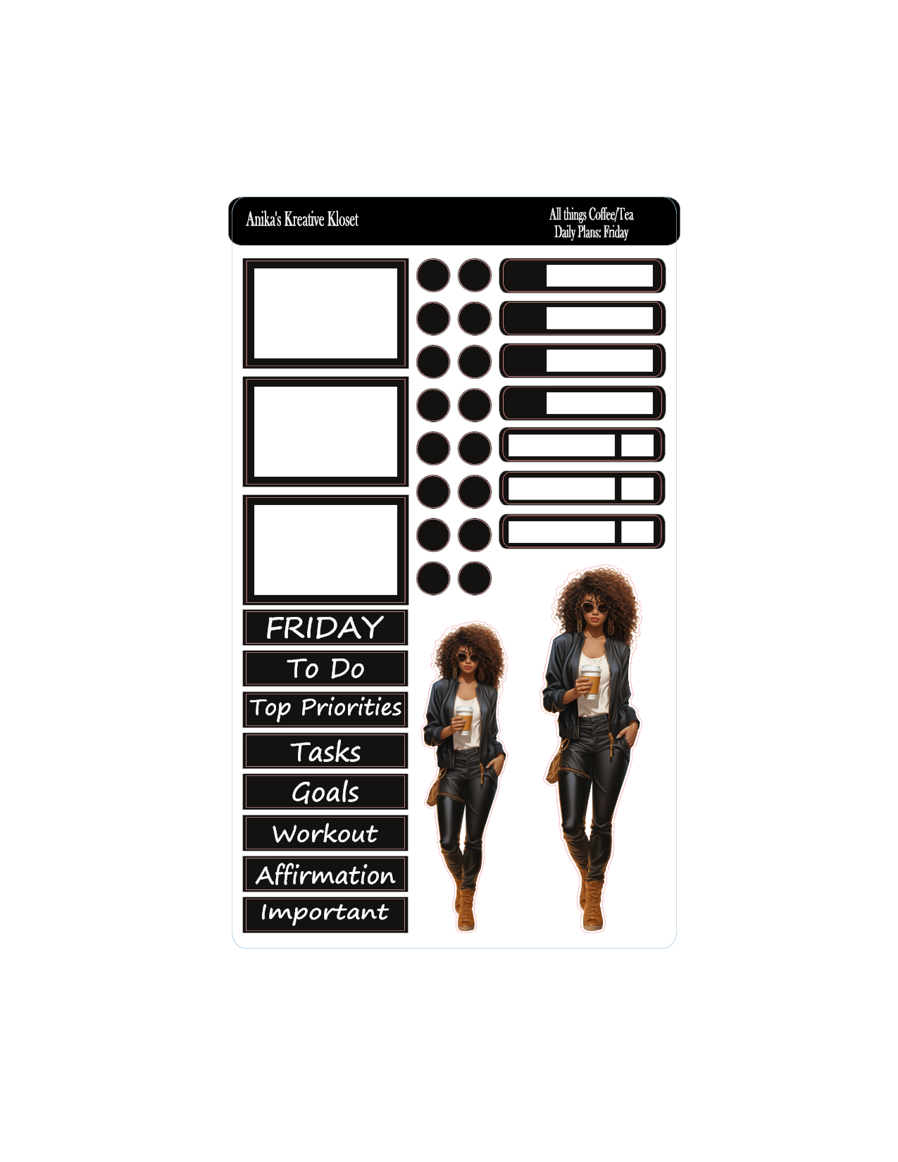 All Things Coffee/Tea Daily Plans Sticker Kit