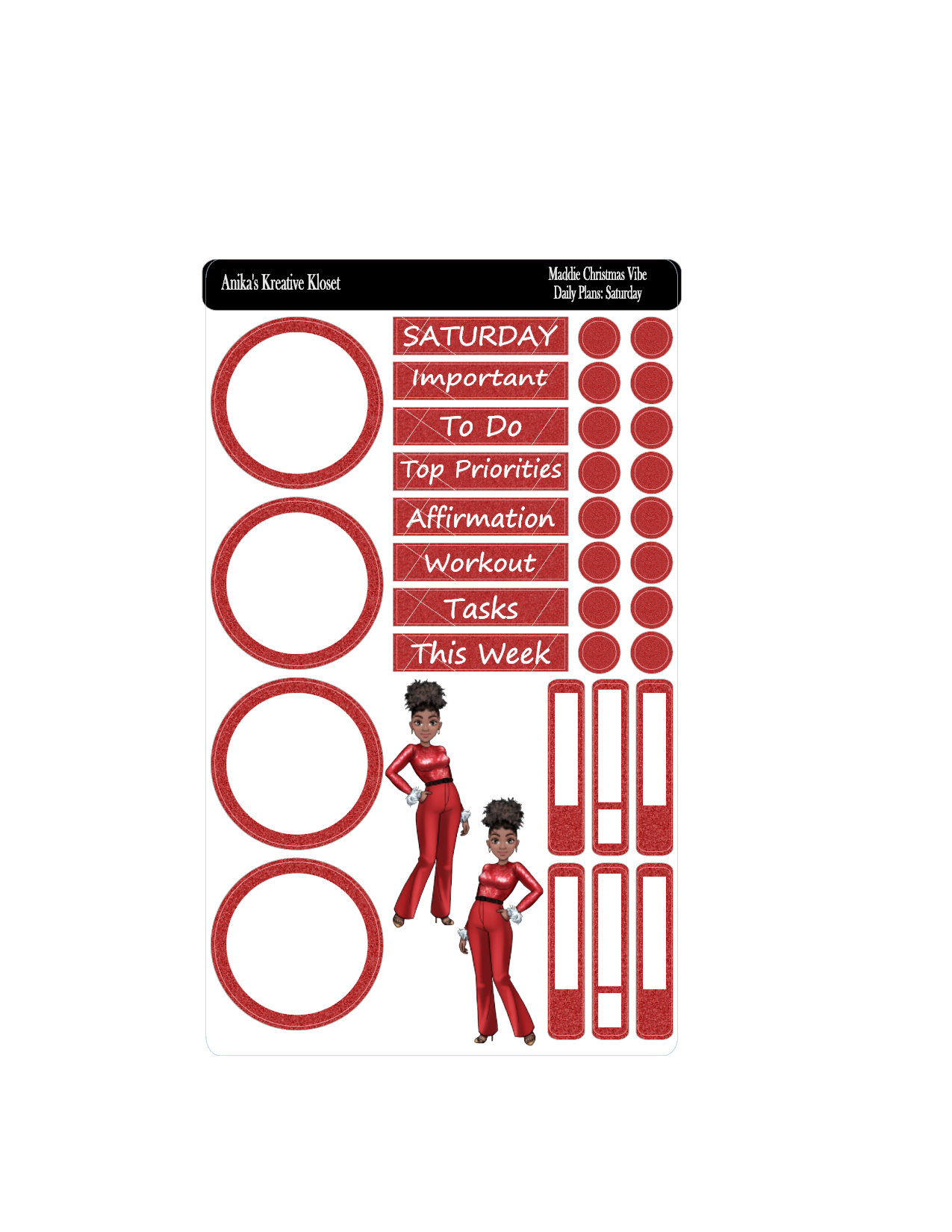 Maddie Christmas Vibe Daily Plans Sticker Kit