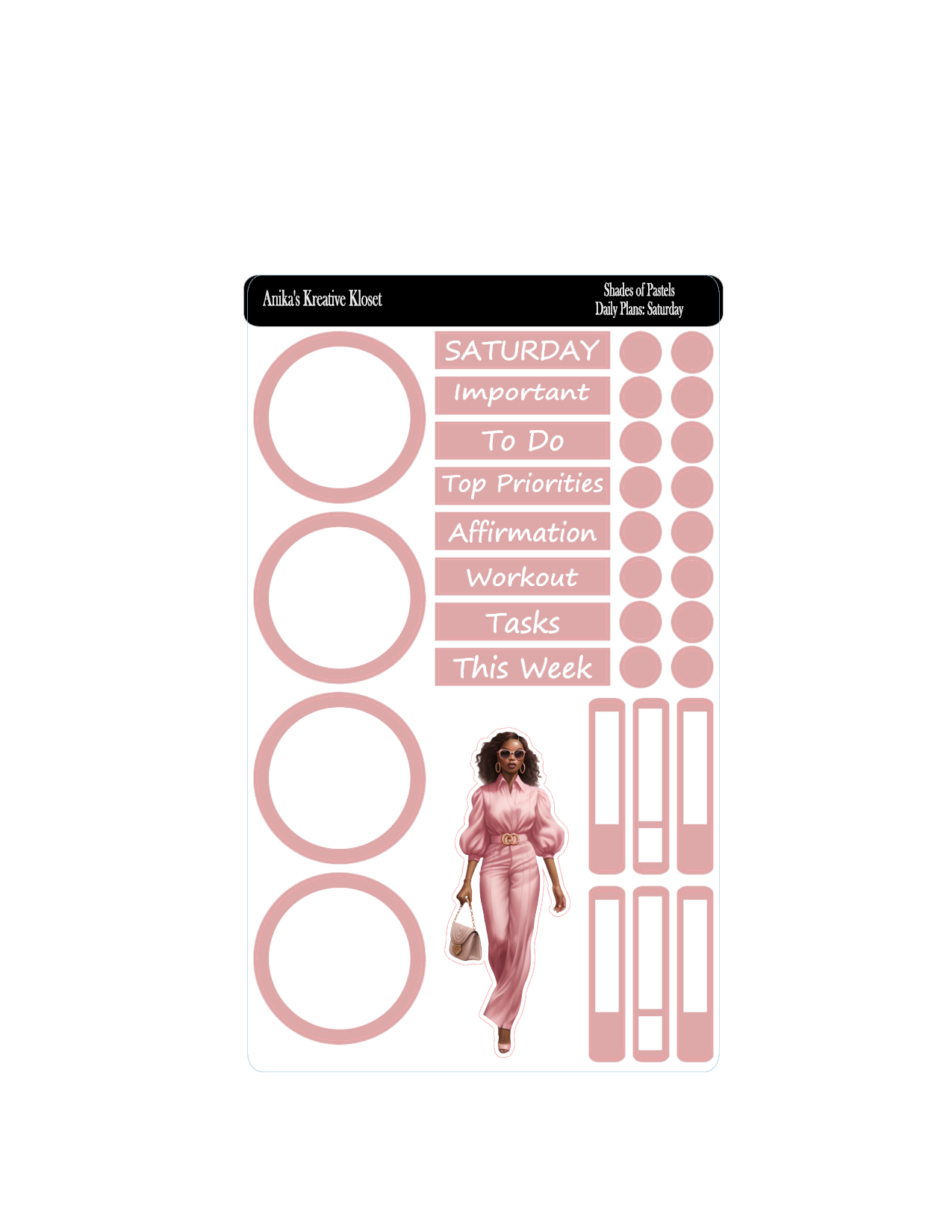Shades of Pastel Daily Plan Sticker Kit