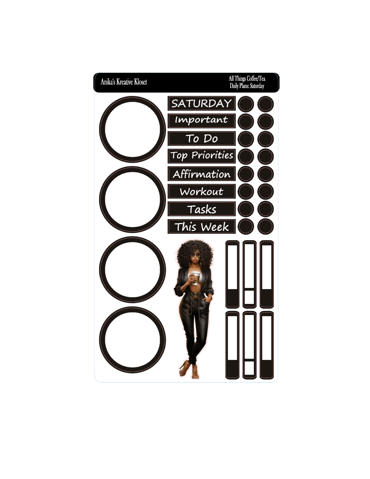 All Things Coffee/Tea Daily Plans Sticker Kit