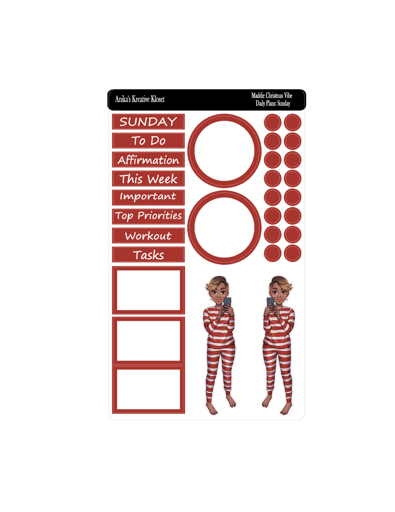 Maddie Christmas Vibe Daily Plans Sticker Kit