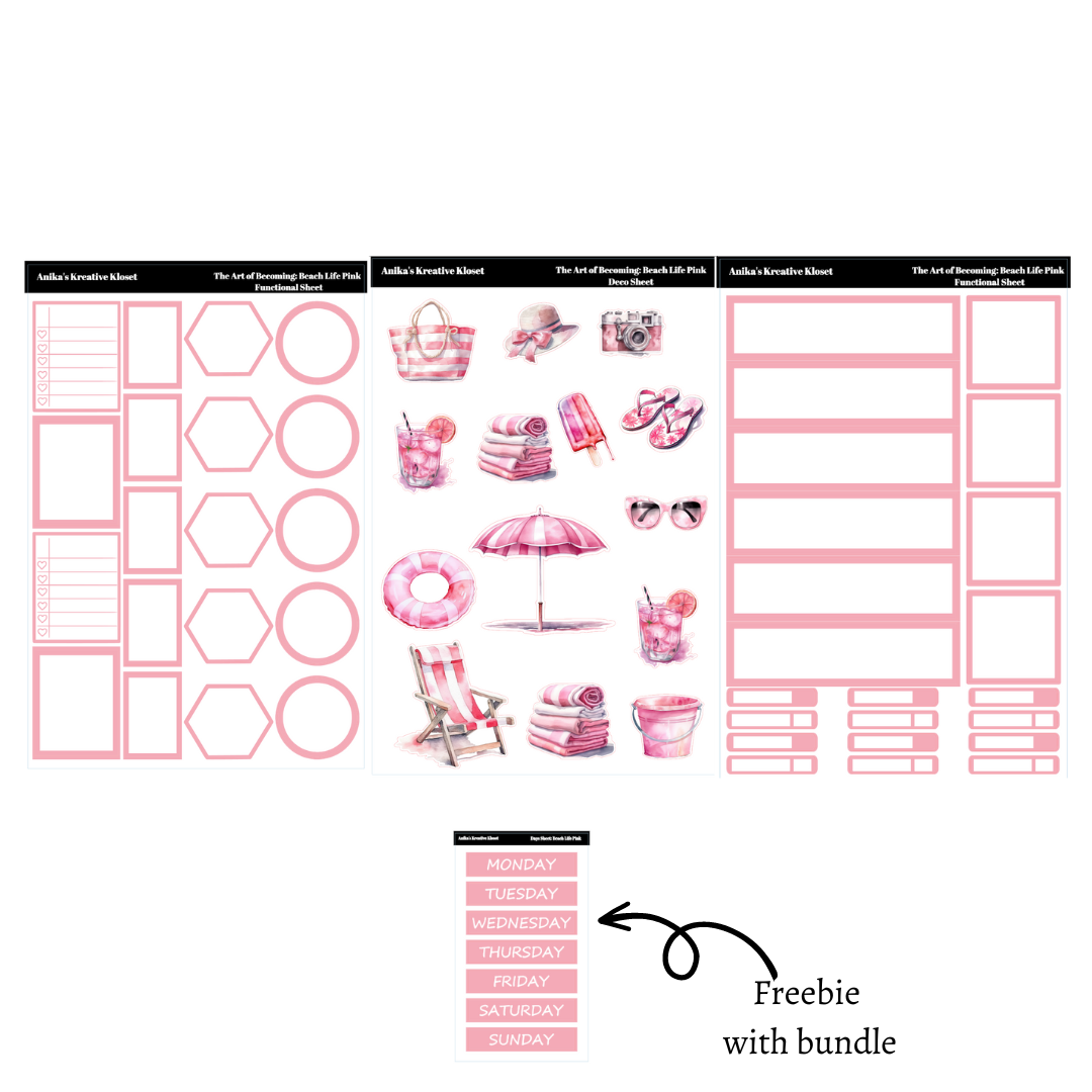 The Art of Becoming: Beach Life Pink Deco Bundle