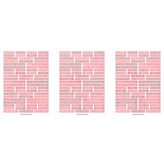 Journal word Strips:Mauve