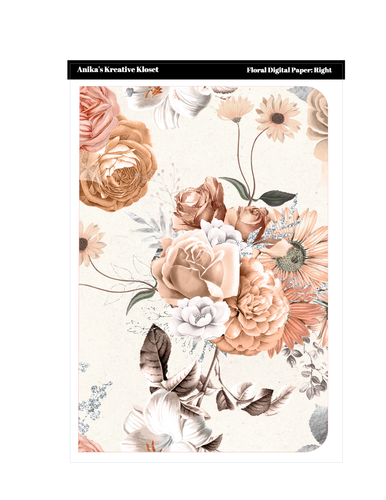 Floral Sticker Paper for Journal