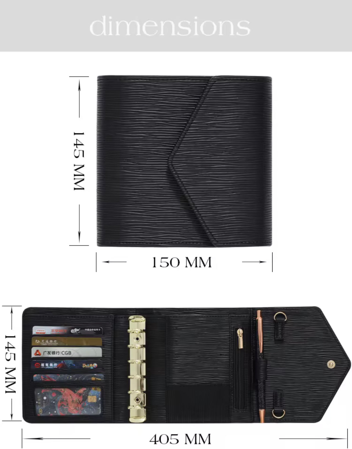 A7 Saffiano Envelope Style Cash Budget Binder (Wallet)