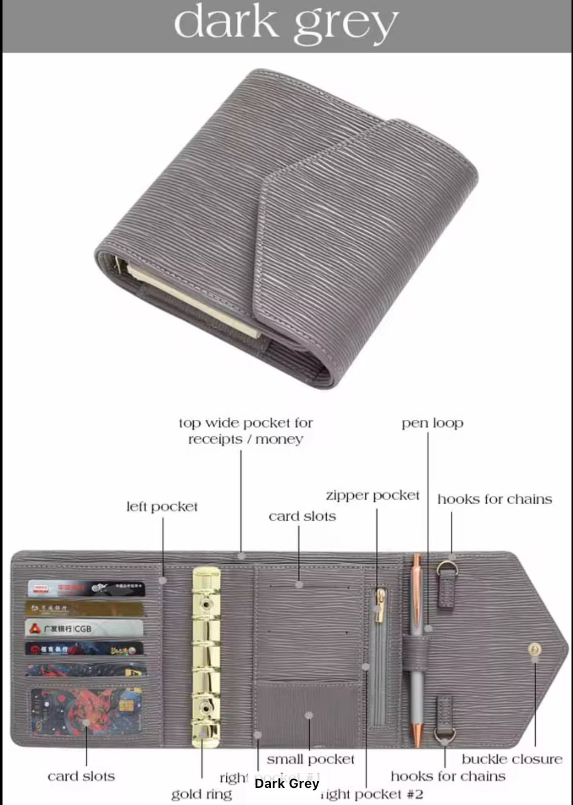 A7 Saffiano Envelope Style Cash Budget Binder (Wallet)