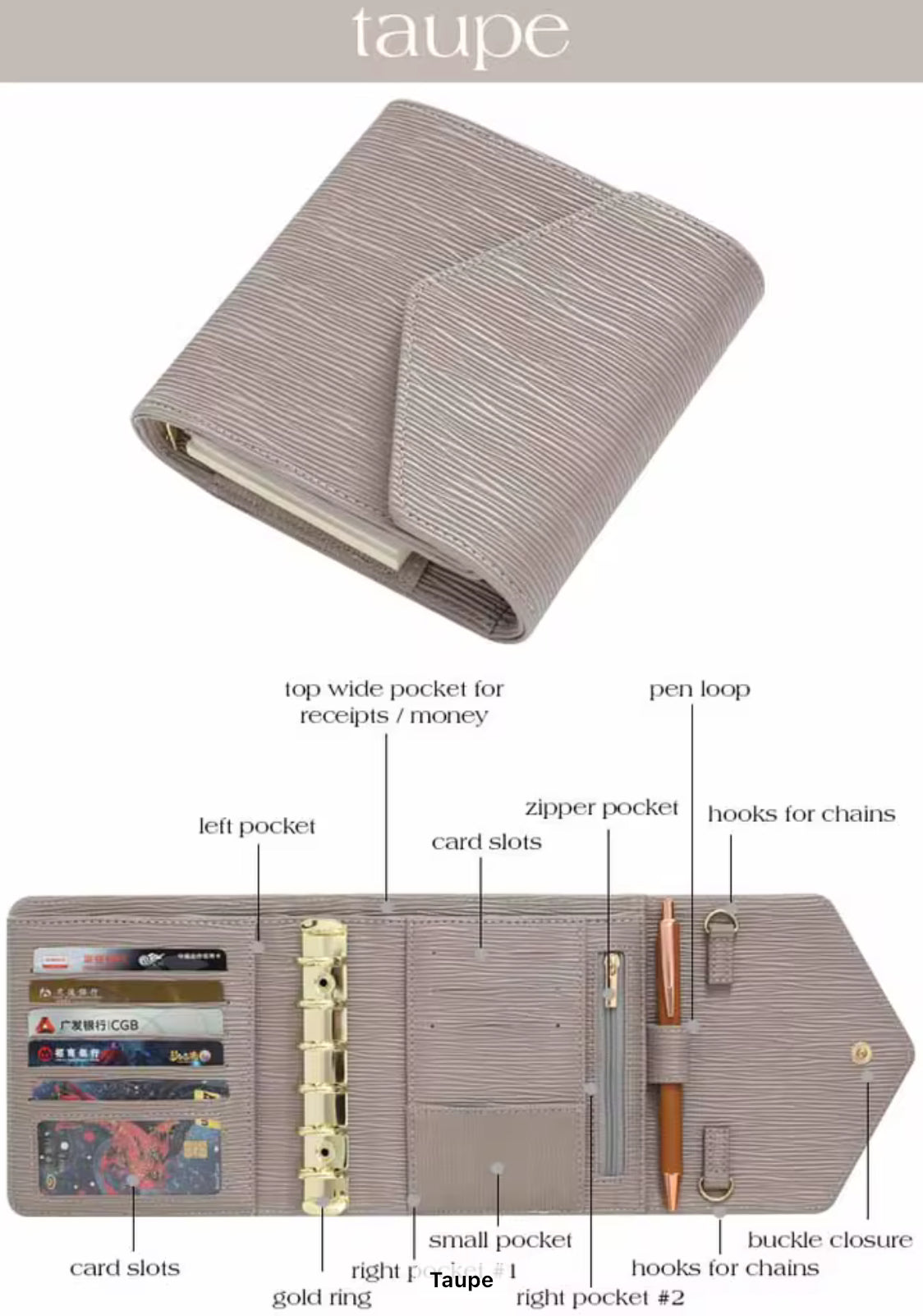 A7 Saffiano Envelope Style Cash Budget Binder (Wallet)