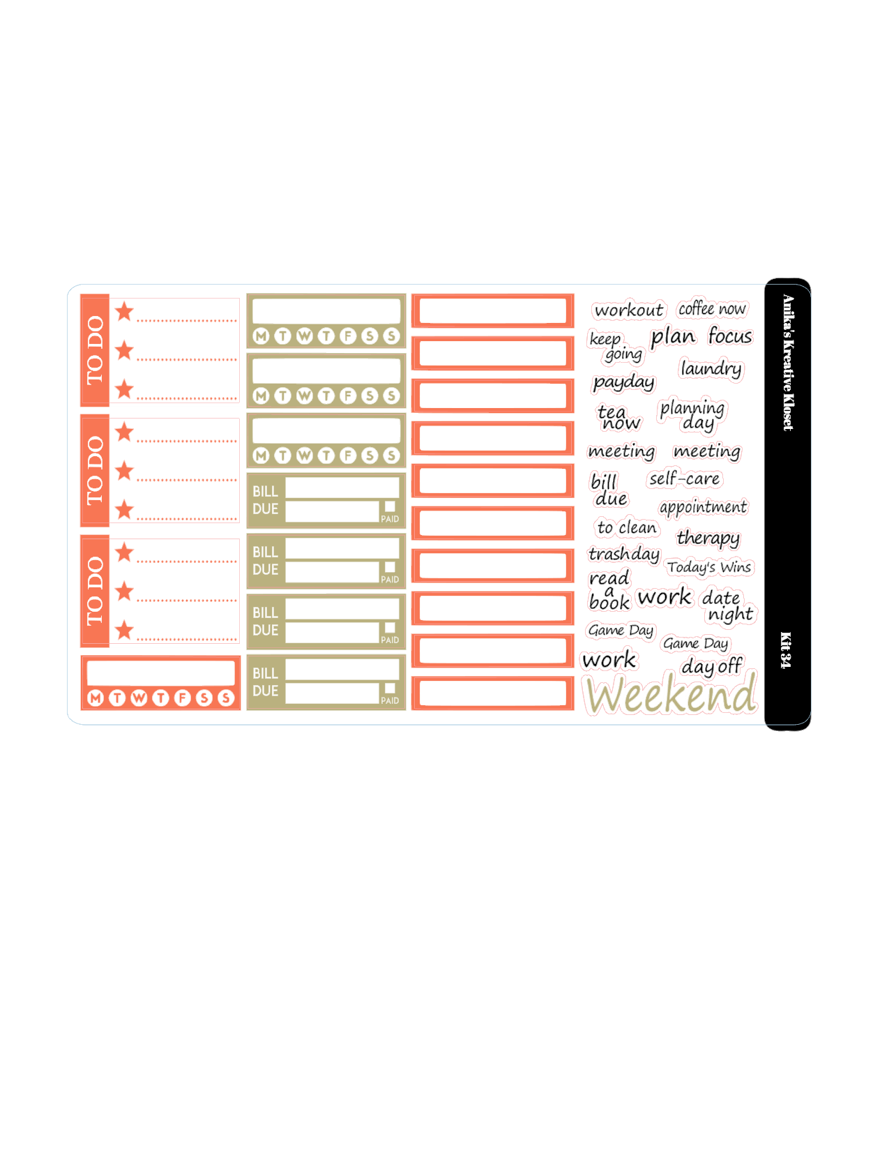 Weekly Sticker Kit 34