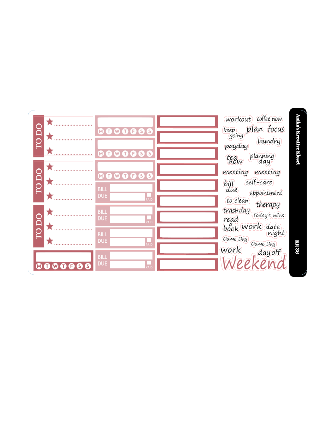 Weekly Sticker Kit 36