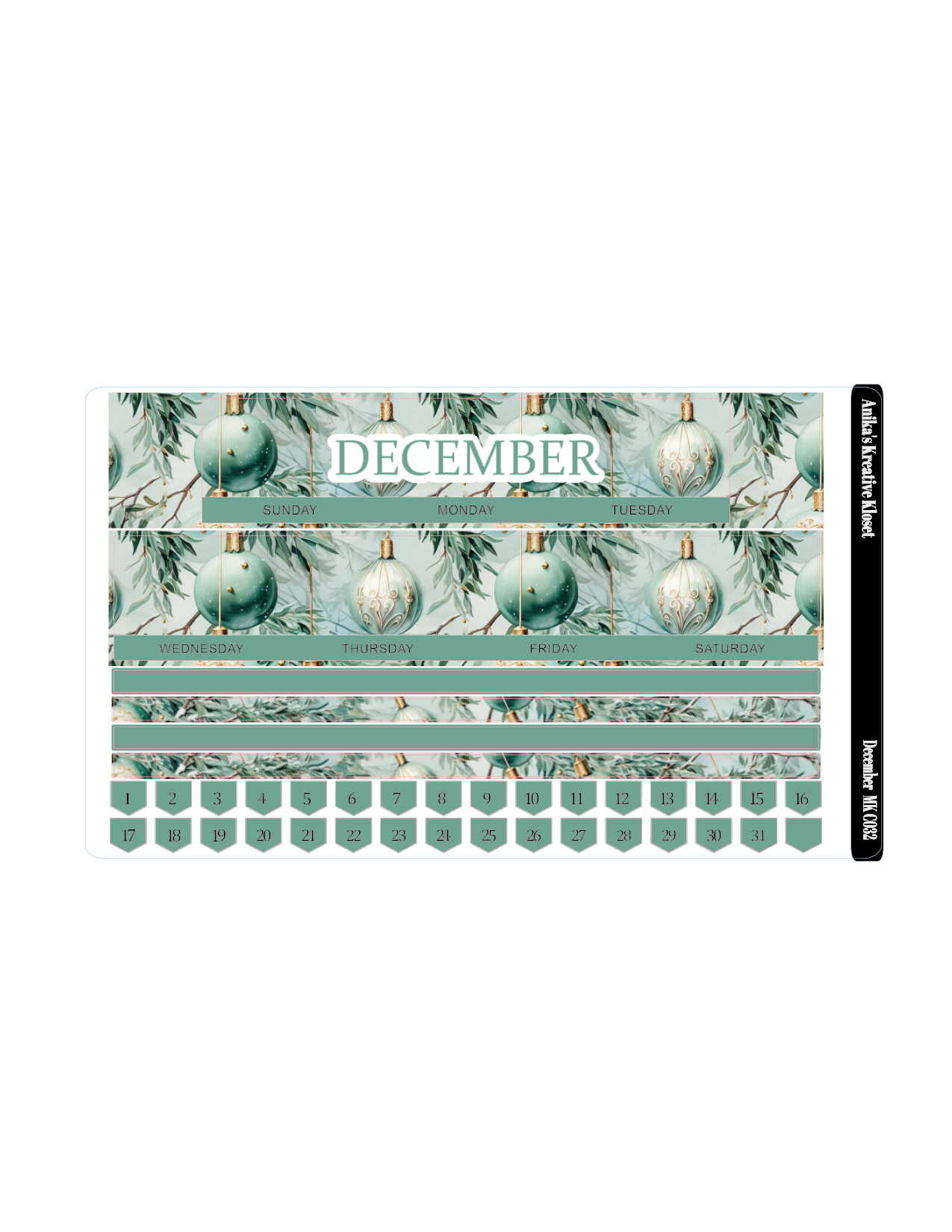 December Monthly Kit HP Classic Sized MK-C032