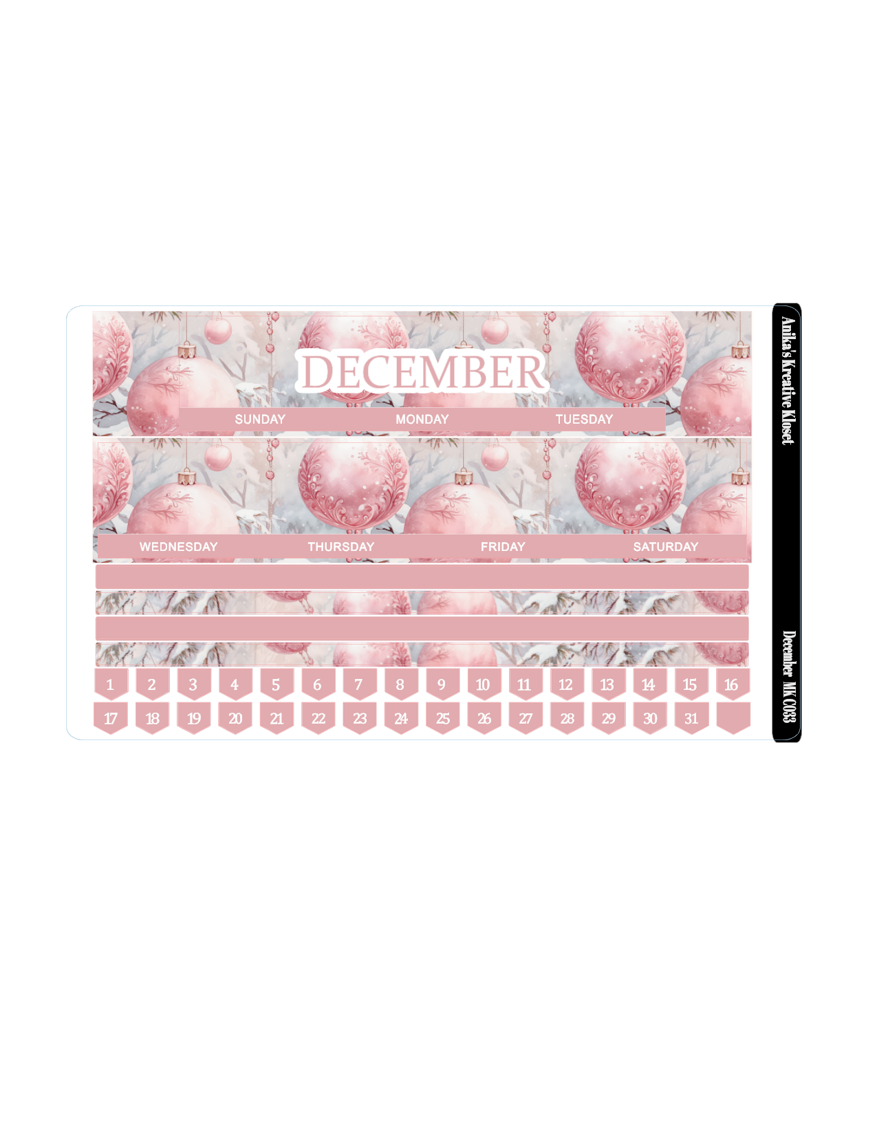 December Monthly Kit HP classic size MK-C033