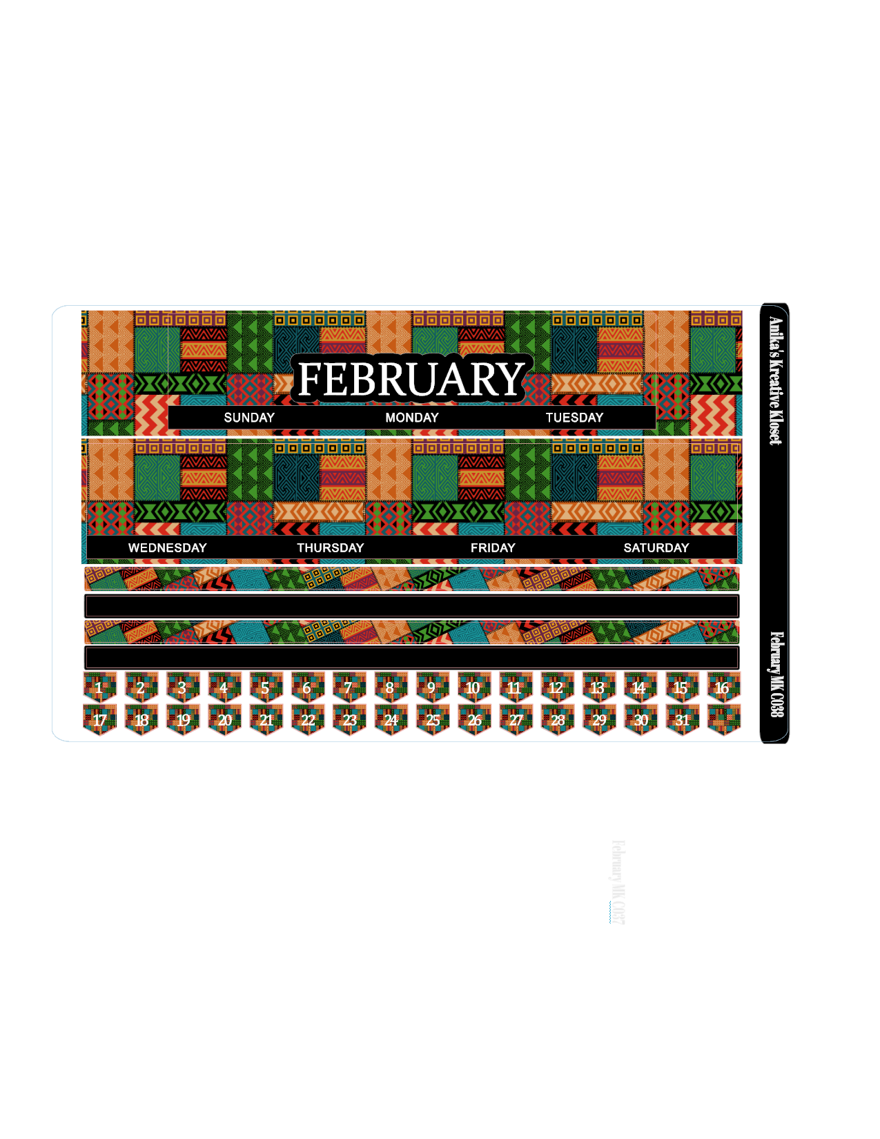 February Monthly Kit- HP Classic=Sized MK-CO38