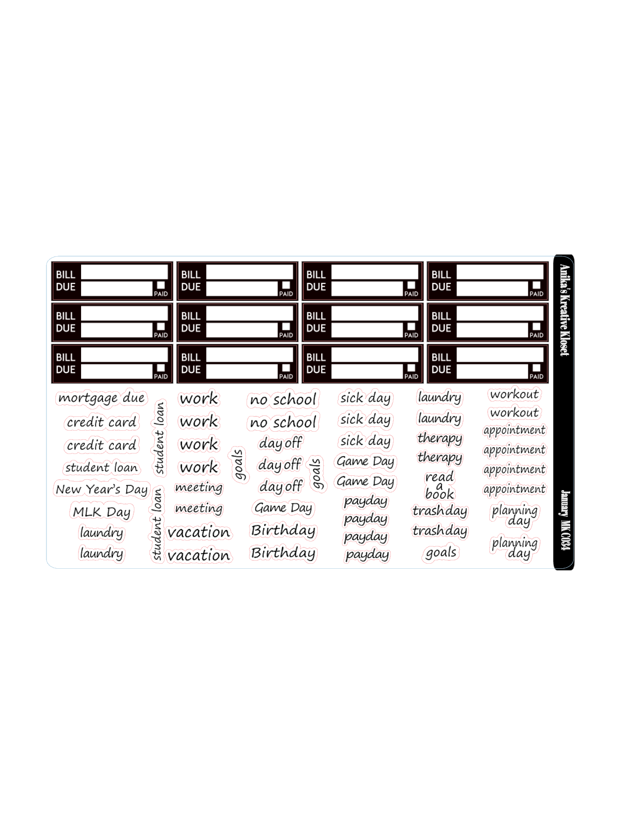 January Monthly Kit Hp Classic Sized Mk-C034