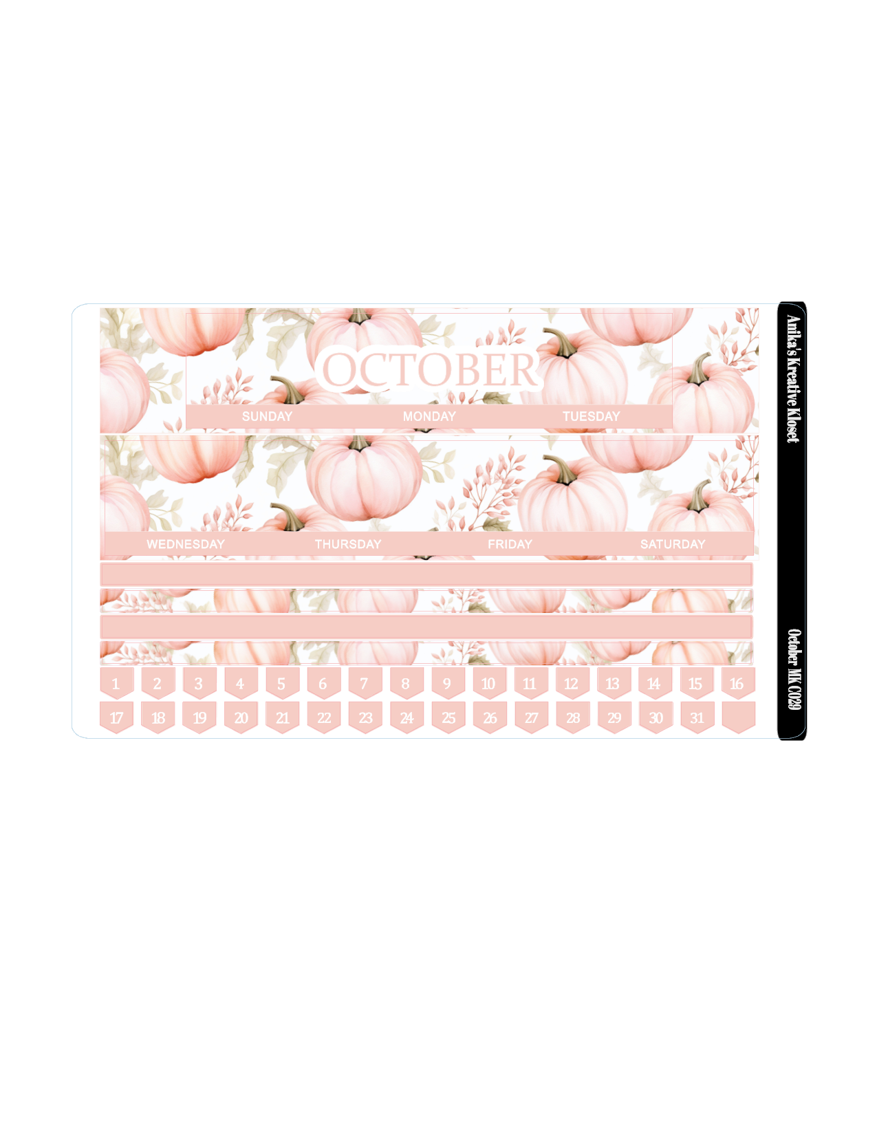 October Monthly Kit HP Classic-Sized MK-C029