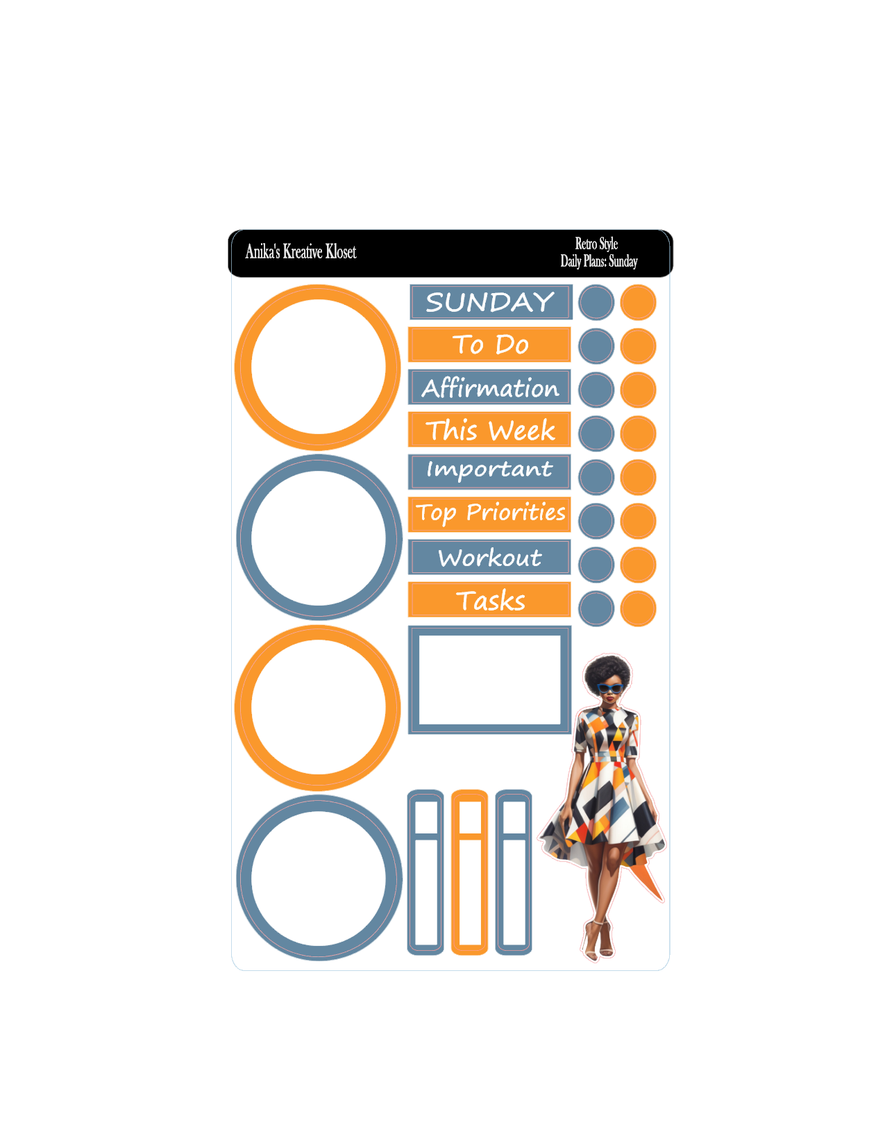 Daily Plans Sticker Kit: Retro Style