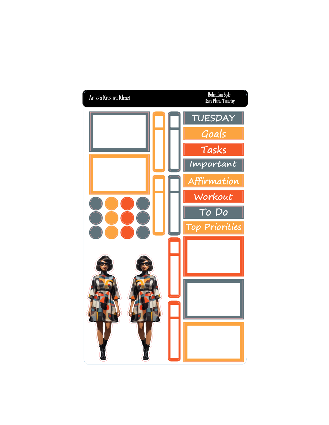 Daily Plans Sticker Kit: Retro Style