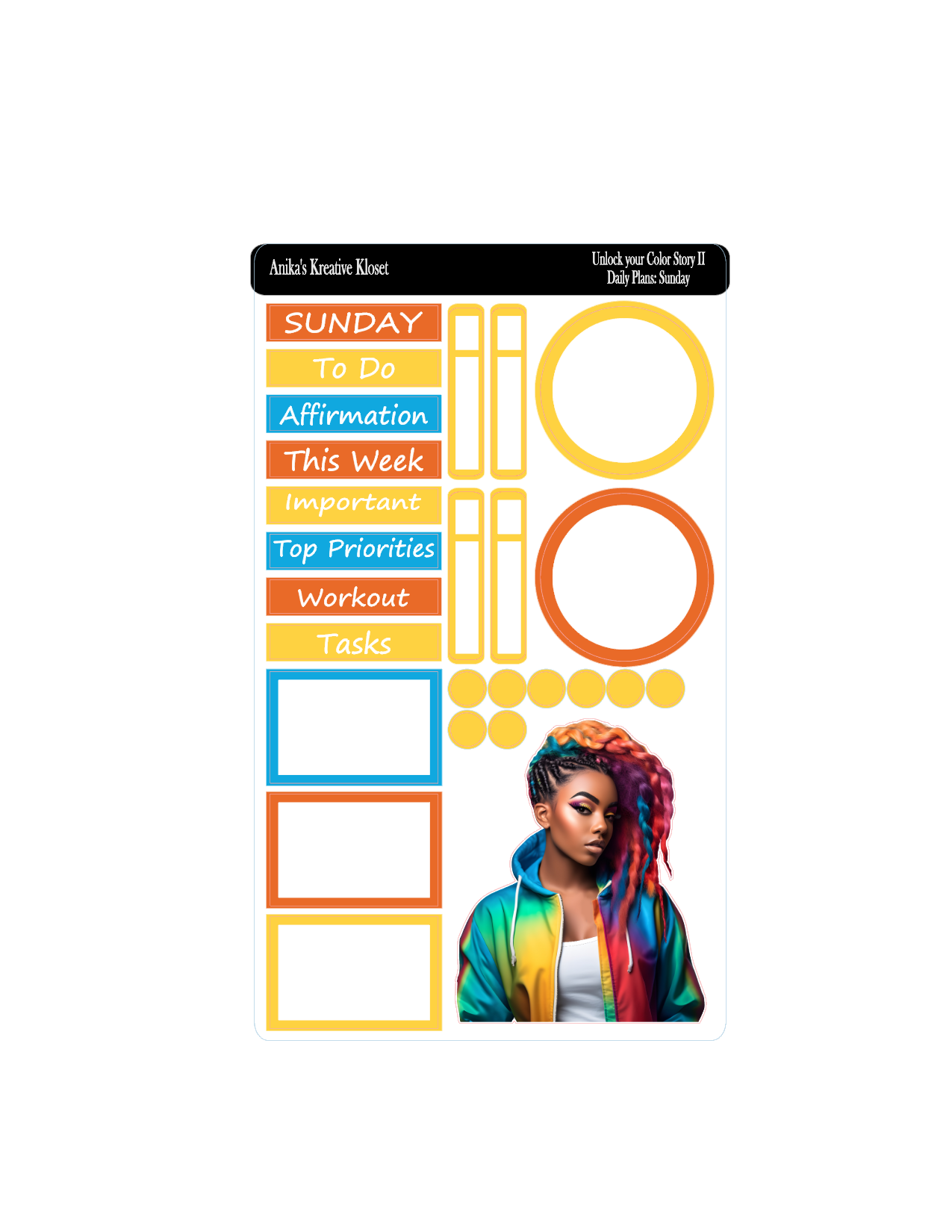 Daily Plan Sticker Kit: Unlock Your Color Story II