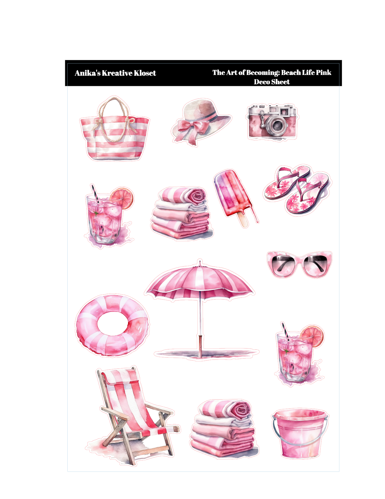 The Art of Becoming: Beach Life Pink Deco Bundle
