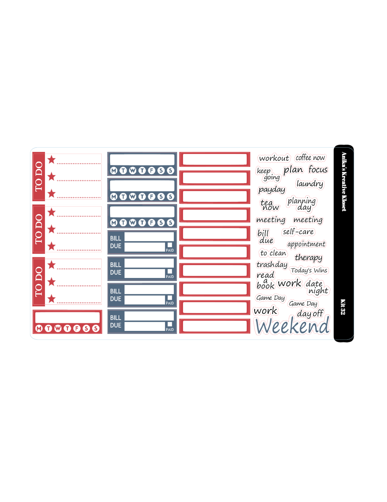 Weekly Sticker Kit 32