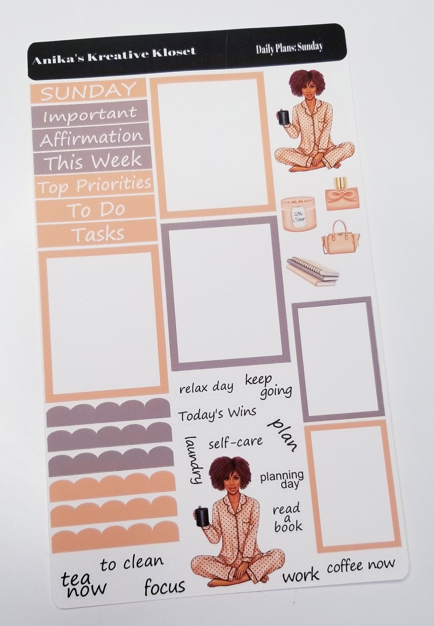 Daily Plans Sticker Sheet Set Goals