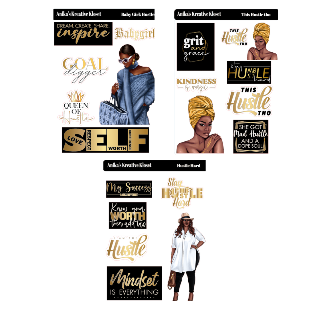 Hustle Hard: Affirmation Stickers