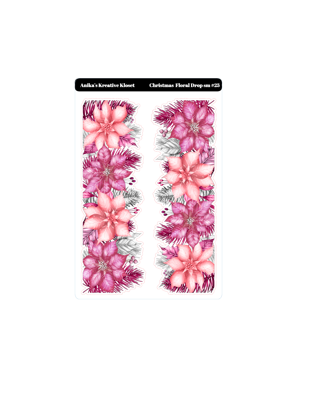Christmas Pink Floral Drop small