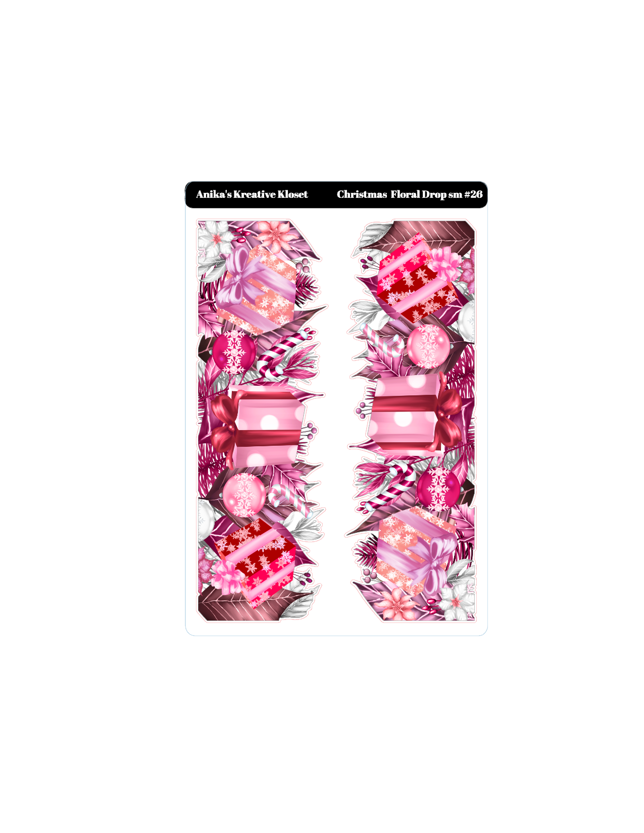 Christmas Pink Floral Drop small