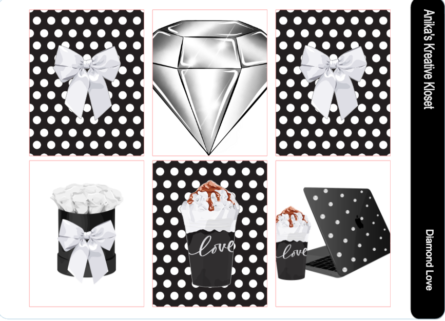 Diamond Love 3-page Functional Kit Brown tone