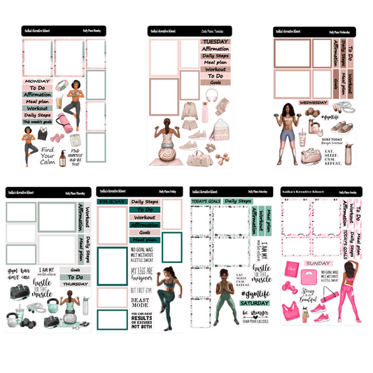 Daily Plans Sticker Sheet Fitness
