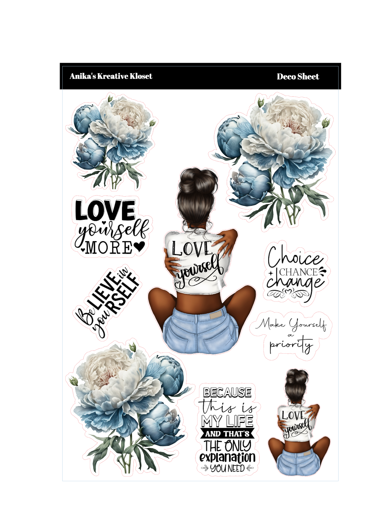 Shades of Blue Deco: Love Yourself