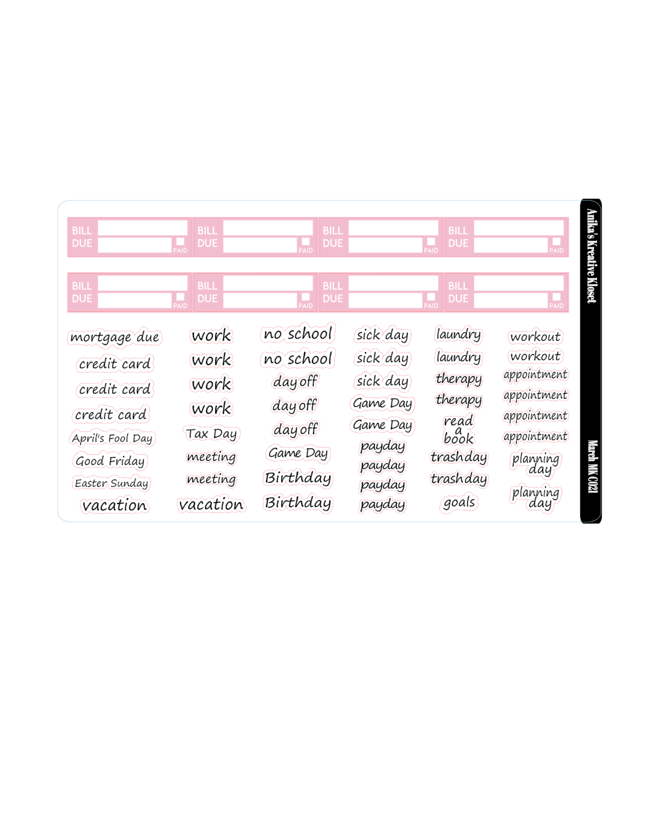 April Monthly Kit- HP Classic-Sized MK-C021
