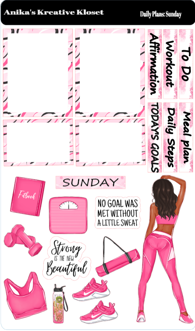 Daily Plans Sticker Sheet Fitness