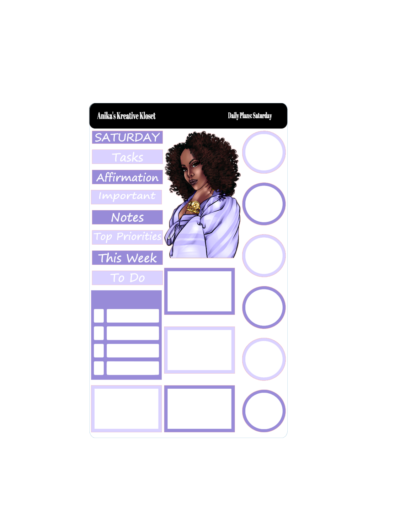 Shades of Purple Daily Plans Sticker Sheet