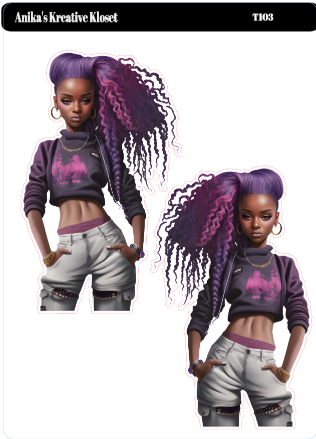 $3 Purple Dolls T101-T111